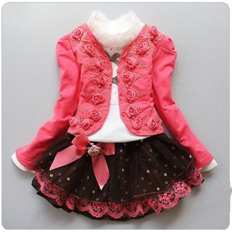 Ruffle Tracksuit kids clothes sets for Hooded Children